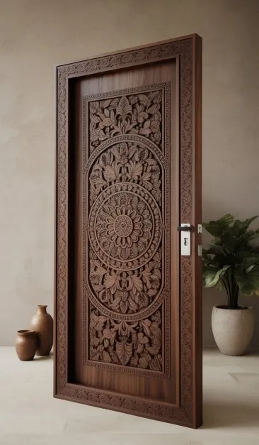 باب خارجي خشب تيك أفريقي