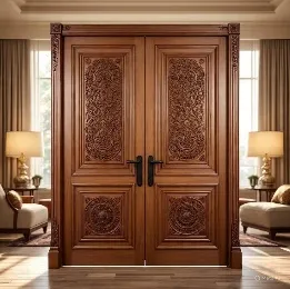 باب خارجي خشب تيك أفريقي