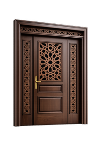 باب خشب خارجي بتصميم اسلامي