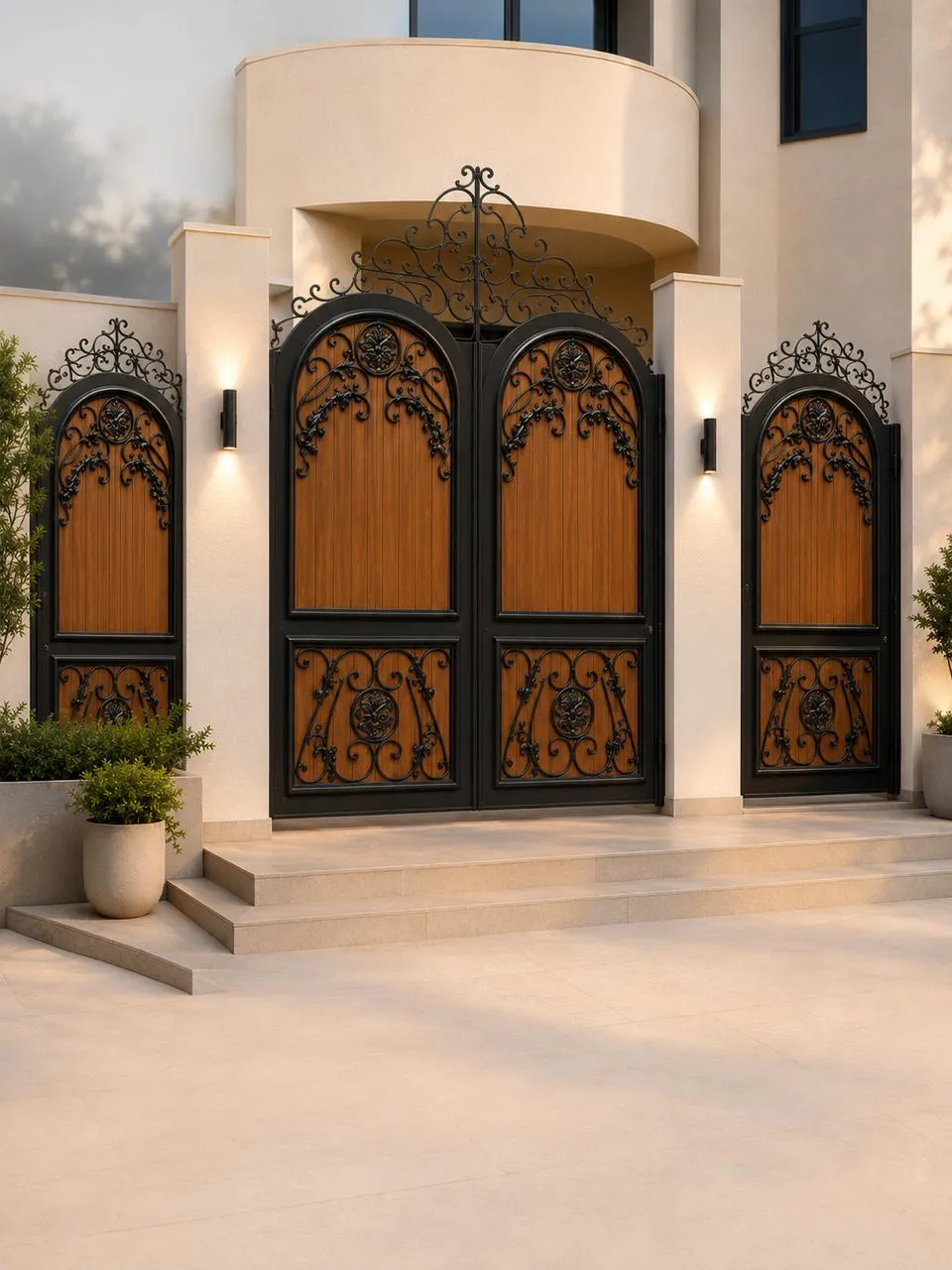 باب حديد فاخر بتصميم مودرن مع فريم 50×100 – باب مدخل للفلل والقصور
